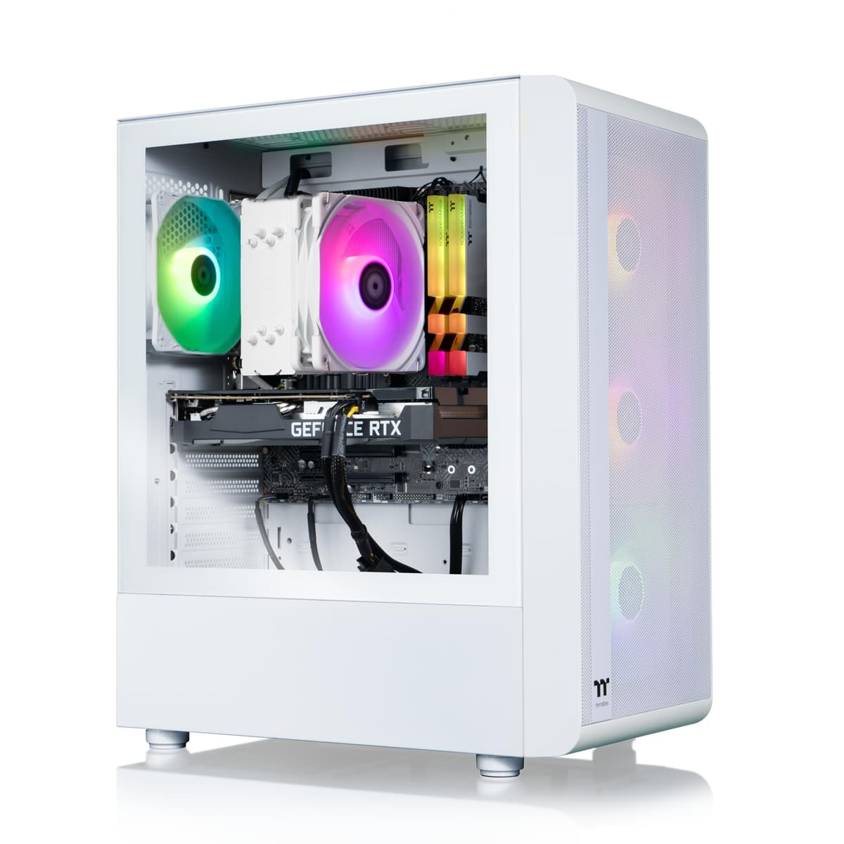 Thermaltake LCGS Quartz i1460 Gaming Desktop (Intel i5-14400F, RTX 5060, 16GB DDR4 3600, 1TB NVMe, WiFi, Windows 11) S2QT-B760-560-LCS