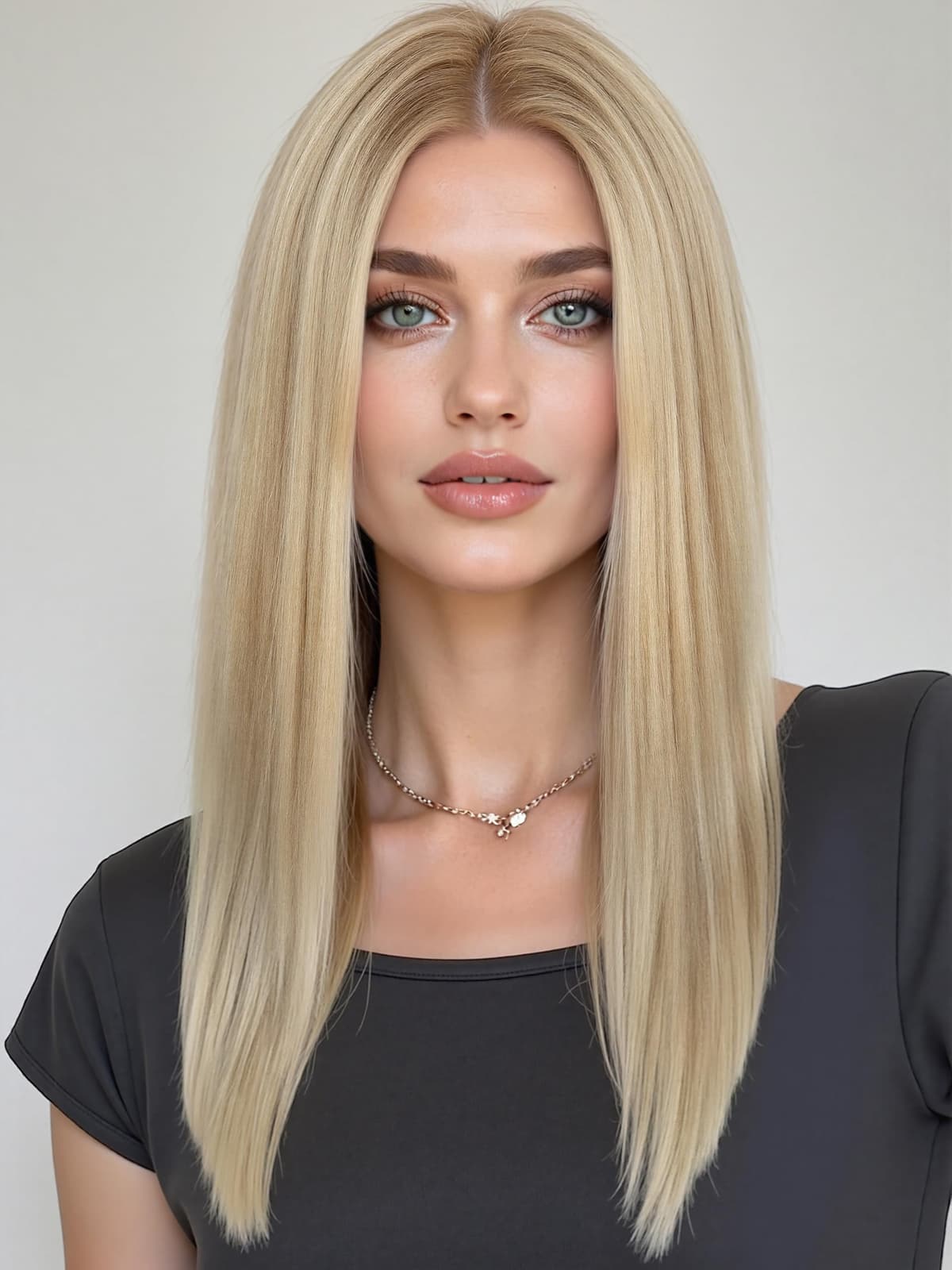 Topart peluca frontal HD 7x4 Swiss Lace rubia lisa 100% Remy (18 Inch) HWLF9001-1BL18