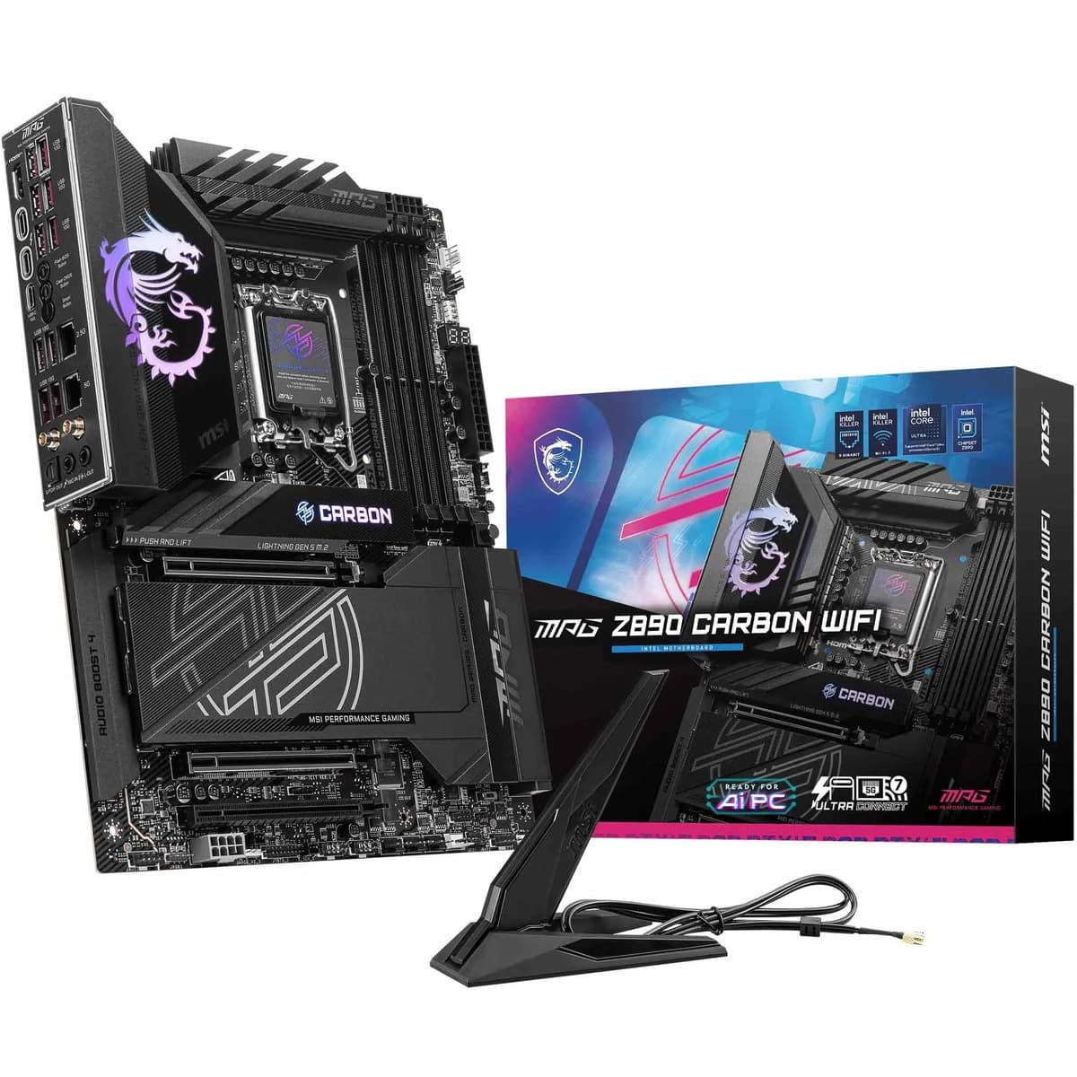 Repuesto: Placa madre MSI MPG Z890 Carbon WiFi Intel Z890 LGA, W129021475 (Placa madre Intel Z890 LGA 1851 (Socket V1) ATX)