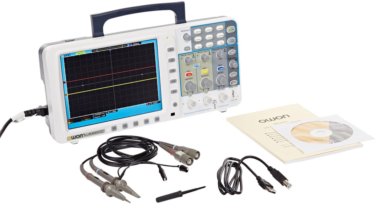 Owon SDS8202-V 200MHz 2-Channel Deep Memory Digital Oscilloscope with VGA Interface