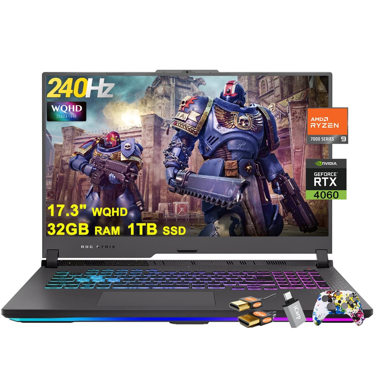 ASUS ROG Strix G17 G713 - Laptop gaming 17.3" WQHD 240Hz con Ryzen 9 7845HX y RTX 4060