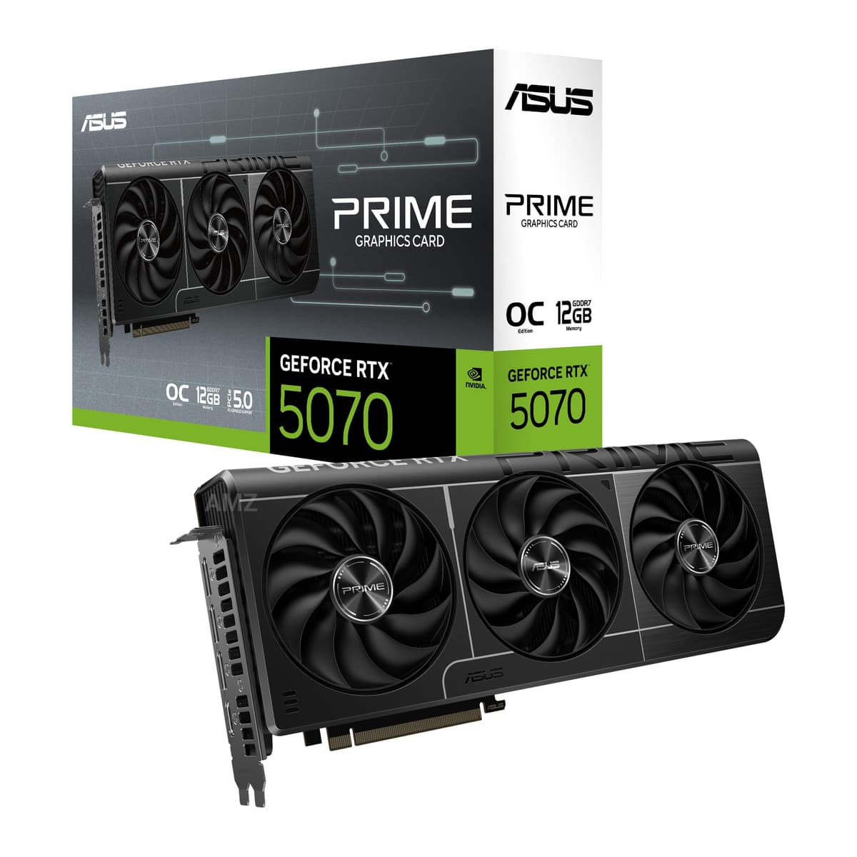 ASUS Prime GeForce RTX 5070 OC 12G GDDR7 Tarjeta Gráfica Gaming - PCIe 5.0, Reloj Boost 2587 MHz, 1 x HDMI 2.1b, 3 x DP 2.1b, 2.5-Slot, Ventiladores Axial-tech, BIOS Dual, Compatible con SFF 90YV0M10-M0NA00