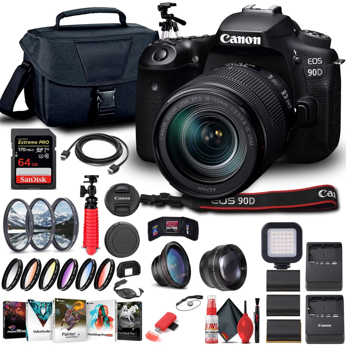 Canon EOS 90D DSLR con lente 18-135mm (3616C016) + 64GB + accesorios (Renewed) 3616C016_EDI6RE_2