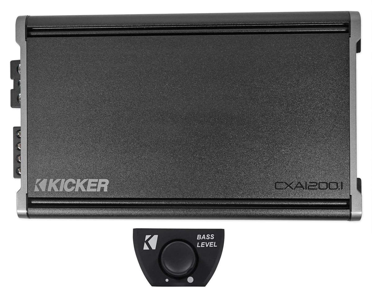 Kicker 46CXA12001 CXA1200.1 Amplificador Mono Clase D para Auto 1200 W RMS + Perilla de Graves