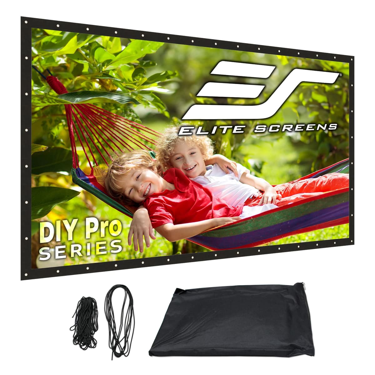 Elite Screens DIY Dual Screen 250" 16:9 WraithVeil Dual, Frente/Trasera, Grommets, Carry Bag DIY250H1-DUAL