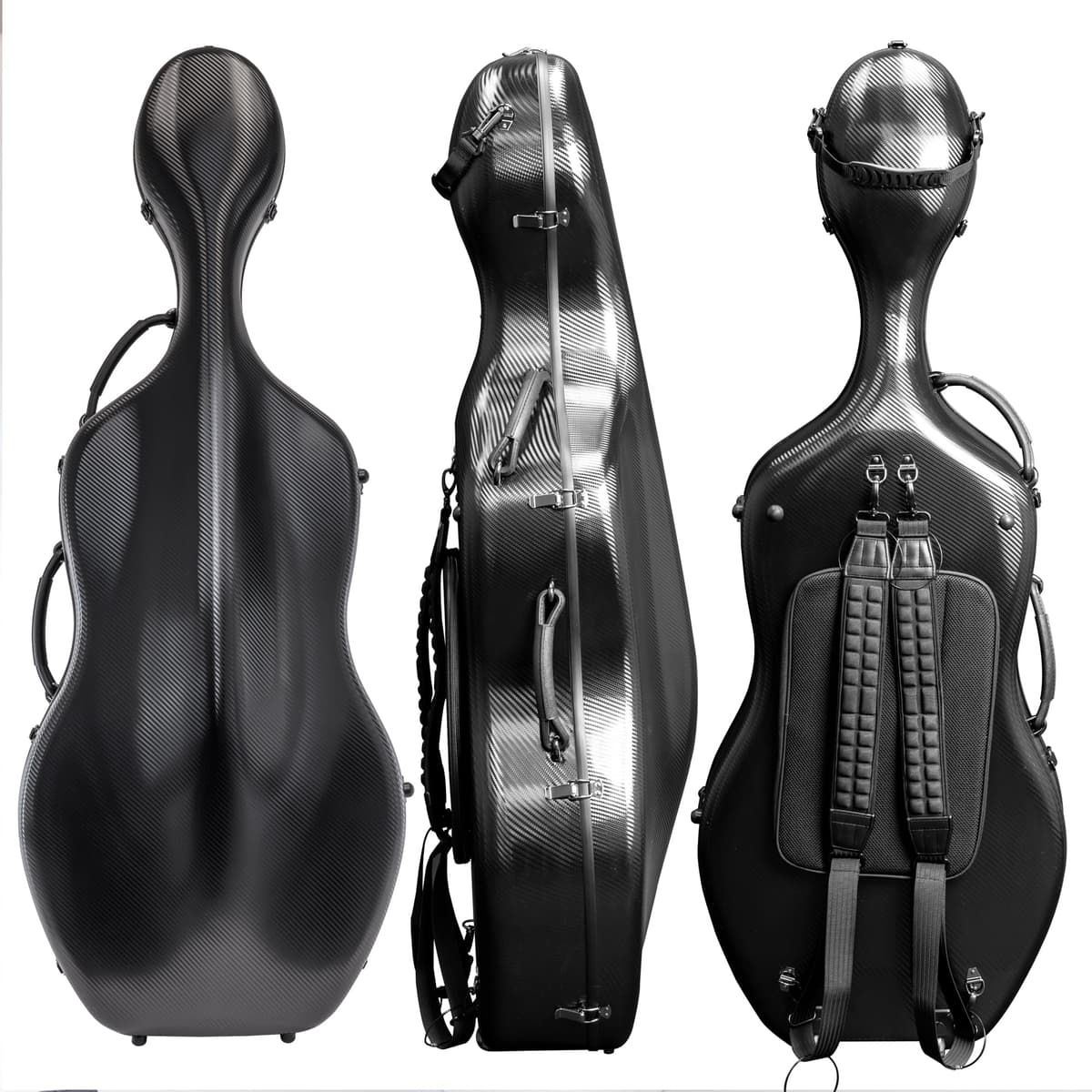 M MI & VI MI&VI CP-7006WB Estuche rígido de policarbonato para chelo 4/4 con ruedas (Negro/Blanco)