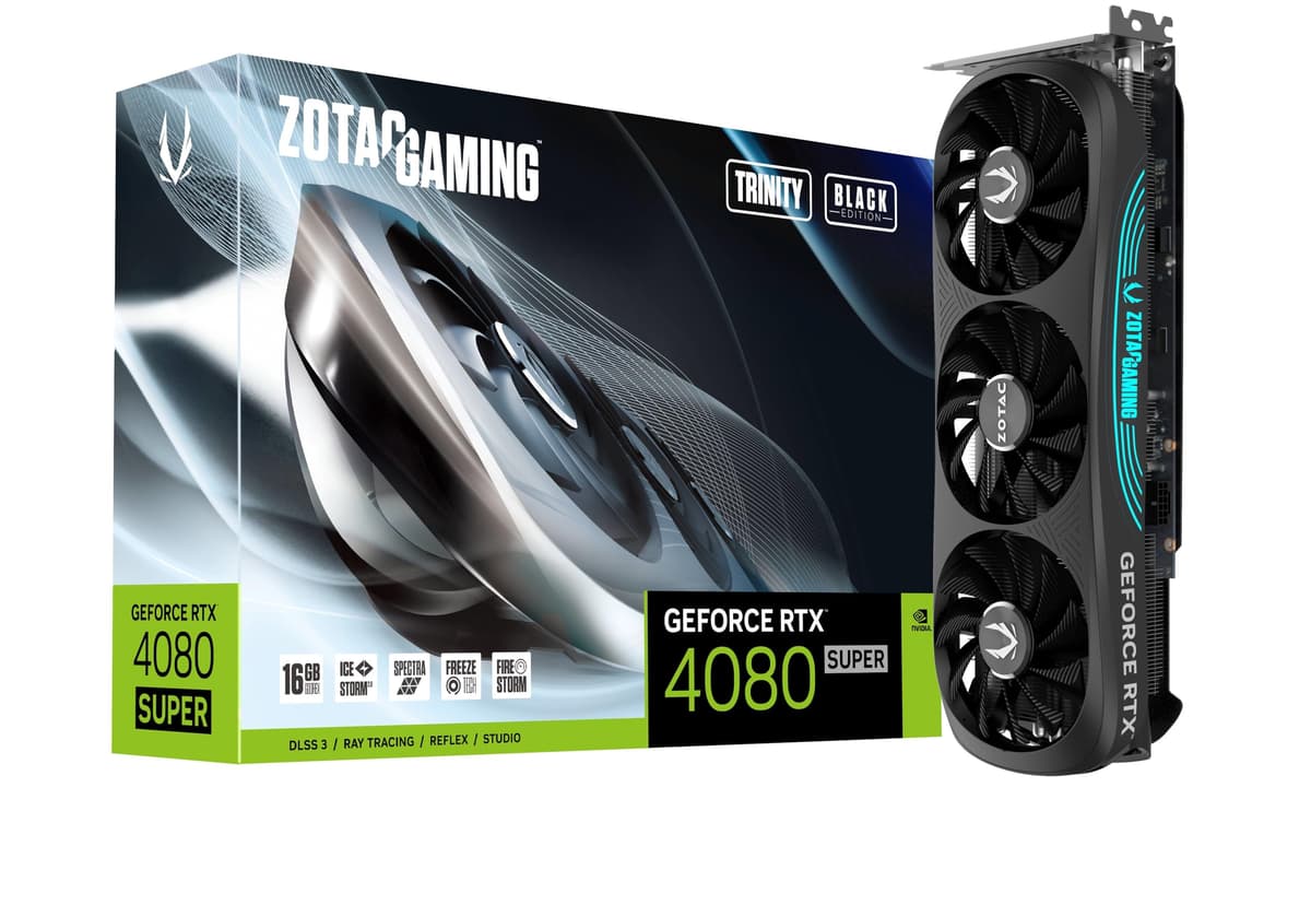 ZOTAC Gaming GeForce RTX 4080 Super Trinity Black Edition 16GB - IceStorm 2.0, RGB, Soporte GPU ZT-D40820D-10P