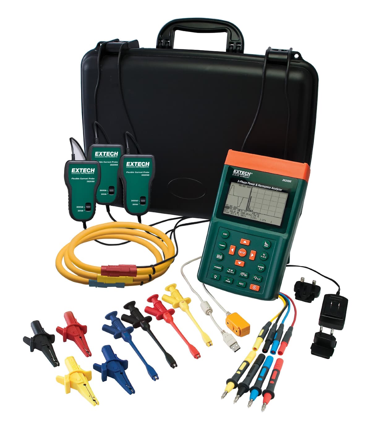 Extech PQ3350 Analizador de potencia y armónicos trifásico