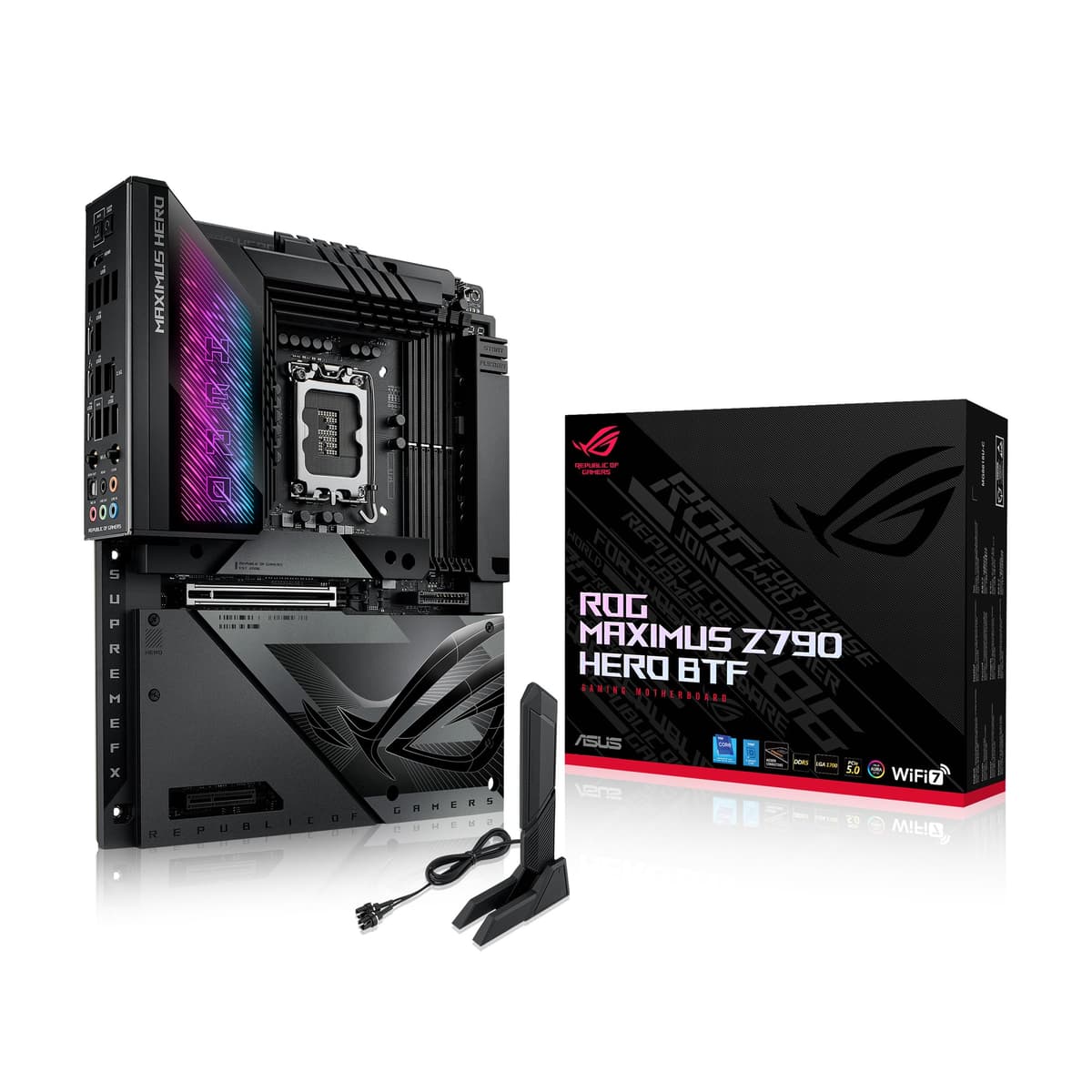 ASUS ROG MAXIMUS Z790 HERO BTF Placa madre ATX LGA 1700 DDR5 con 5x M.2, PCIe 5.0 y Wi-Fi 7