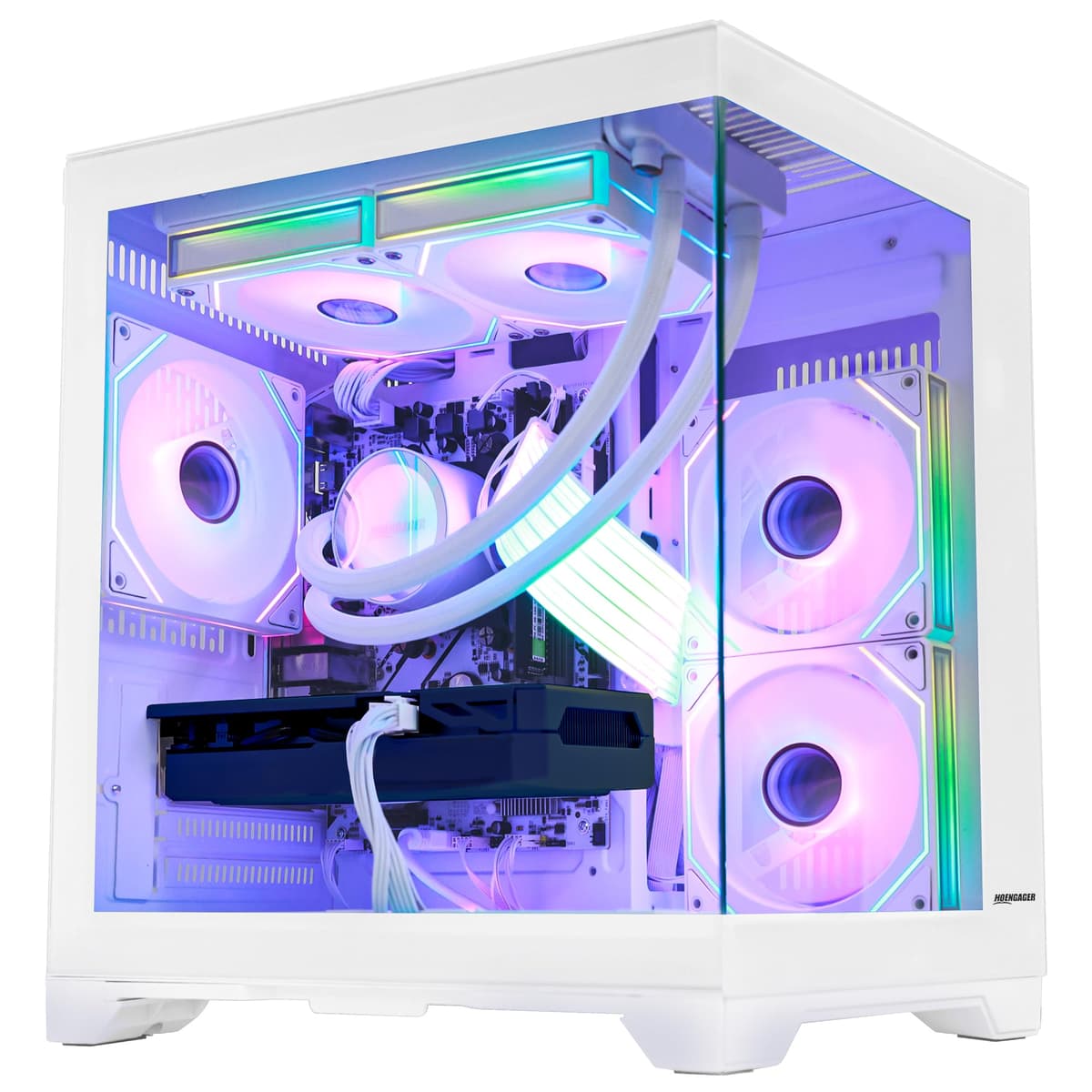 HOENGAGER Hoengaegr Panorama Gaming PC - AMD Ryzen 7 5700X, Intel Arc B580 12GB, 16GB DDR4, 1TB PCIe, Windows 11 CBDTHEFKW5700XLQ16G1TB58012GW11P