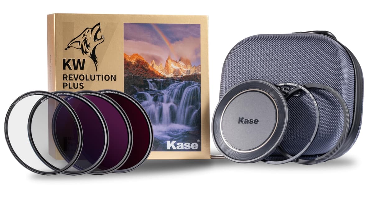 Kase Revolution Plus Kit Maestro de Filtros Magnético a Prueba de Golpes Vidrio Óptico Templado con Aros Codificados por Color incluye CPL ND8 ND64 ND1000 Tapa de Lente y Estuche (82 mm) 1121262034
