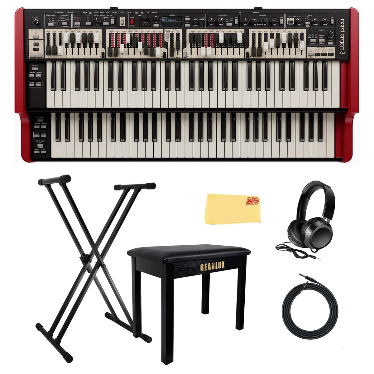 Nord Organ 3 Dual 61 teclas Combo Bundle con Soporte, Banqueta, Auriculares y Accesorios AUS-NORGAN3-COMBO-STD