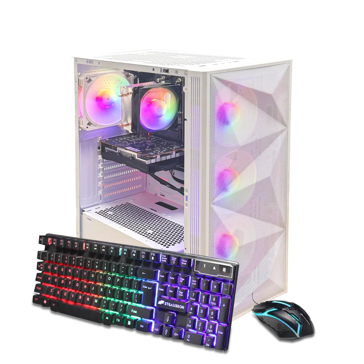 STGAubron Gaming PC Desktop, Ryzen 7 5700X, GeForce RTX 3060 12GB, 16GB DDR4, 1TB SSD, WiFi 6, RGB, Windows 11 Home ABR1722