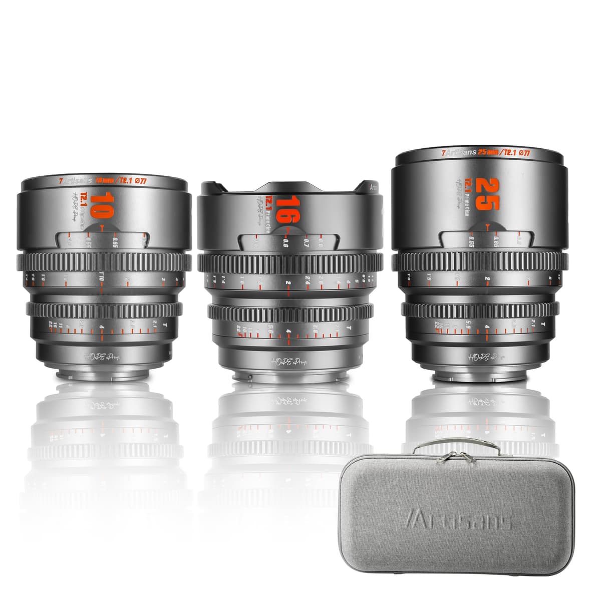 7artisans Hope Series Cine Lens Set 10mm/16mm/25mm T2.1 Sony E (C Frame) 10-25T21EG-FBA
