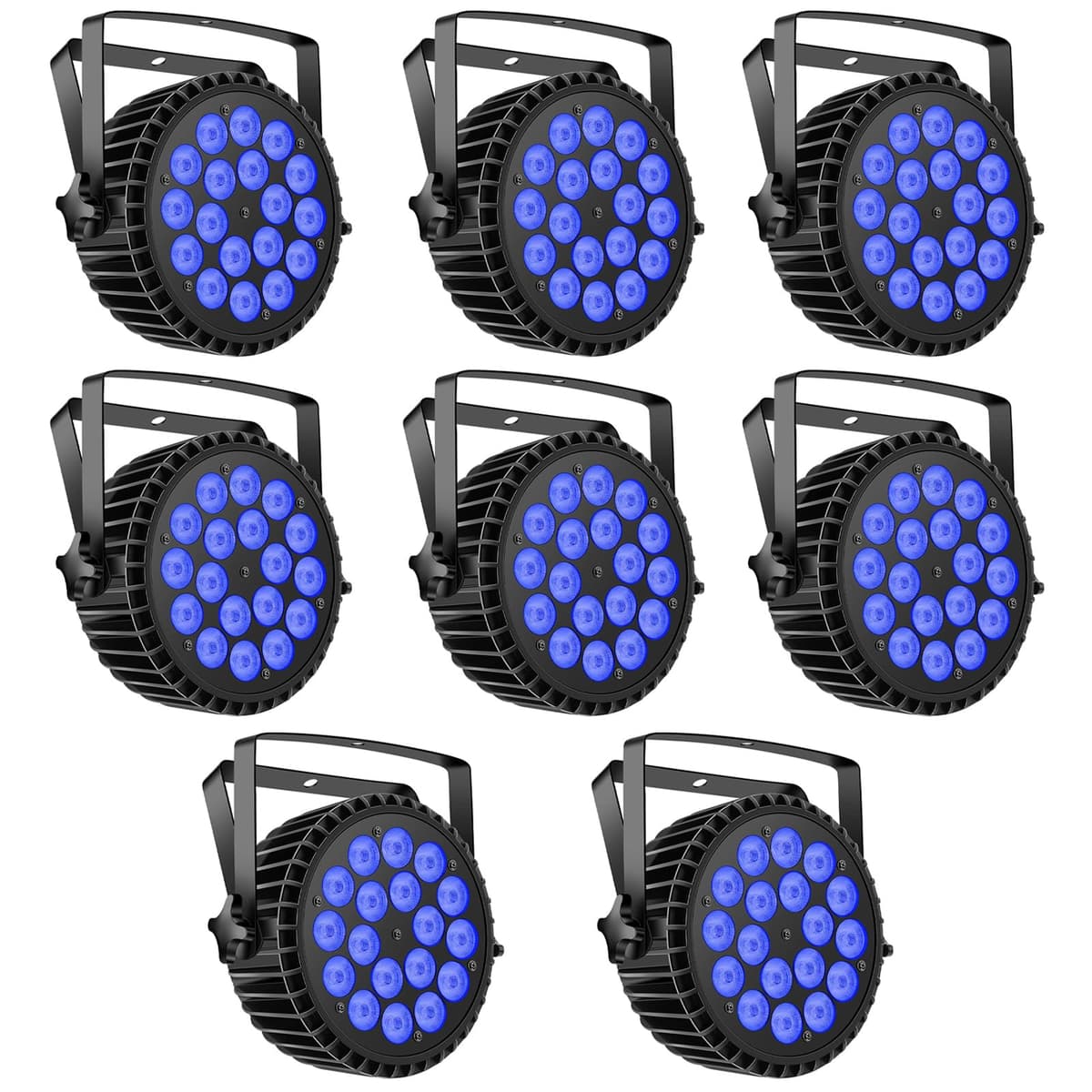 Par Lights LED U`King 18x12W RGBW 4-in-1 Uplights Stage Lighting Effect (8 Packs) 1061