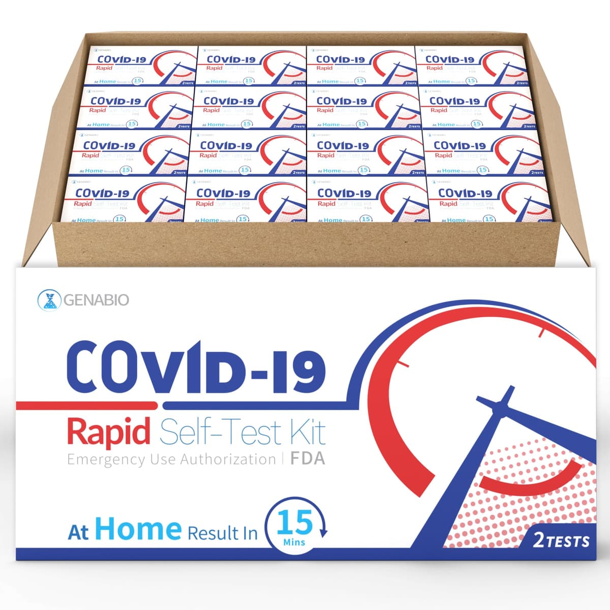 Genabio Kit de autotest rápido antígeno COVID-19 (204 tests) FDA EUA 15 minutos RA9-E00302