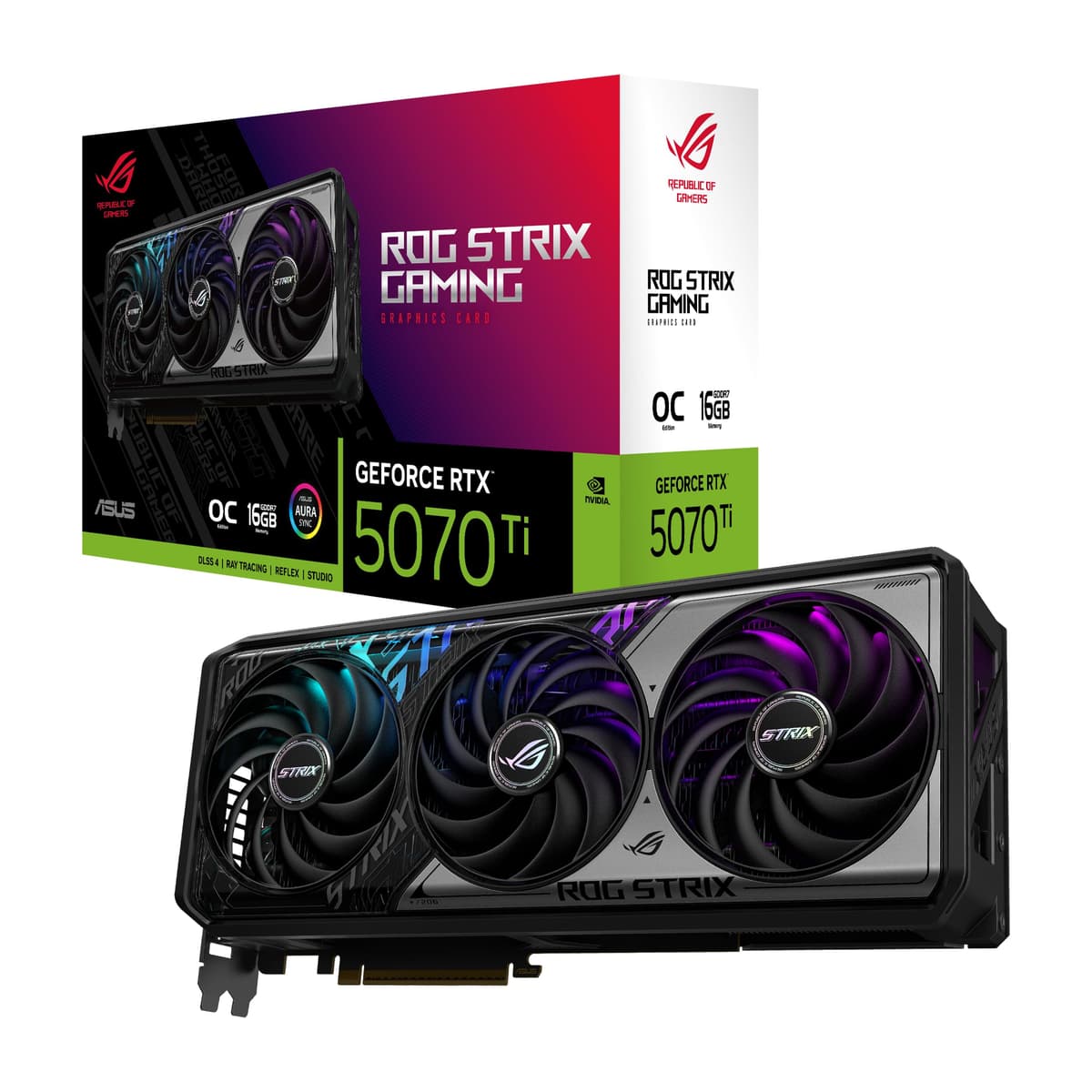 ASUS ROG Strix GeForce RTX 5070 Ti OC Edition 16GB GDDR7 - Tarjeta gráfica PCIe 5.0 ROG-STRIX-RTX5070TI-O16G-GAMING
