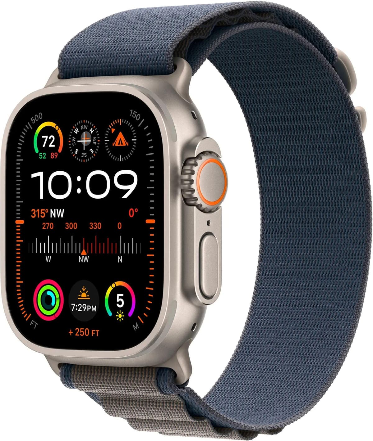 Apple Watch Ultra 2 [GPS + Cellular 49 mm] Smartwatch con caja robusta de titanio y loop alpino azul pequeña (Reacondicionado) MREK3LL/A-cr