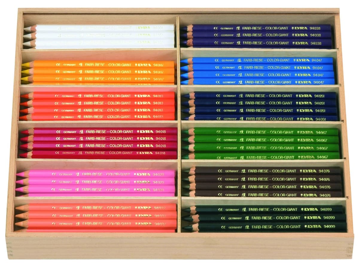 Lyra 3944144 Caja de Madera Pintada con 144 Lápices de Colores Gigantes 4084900270905
