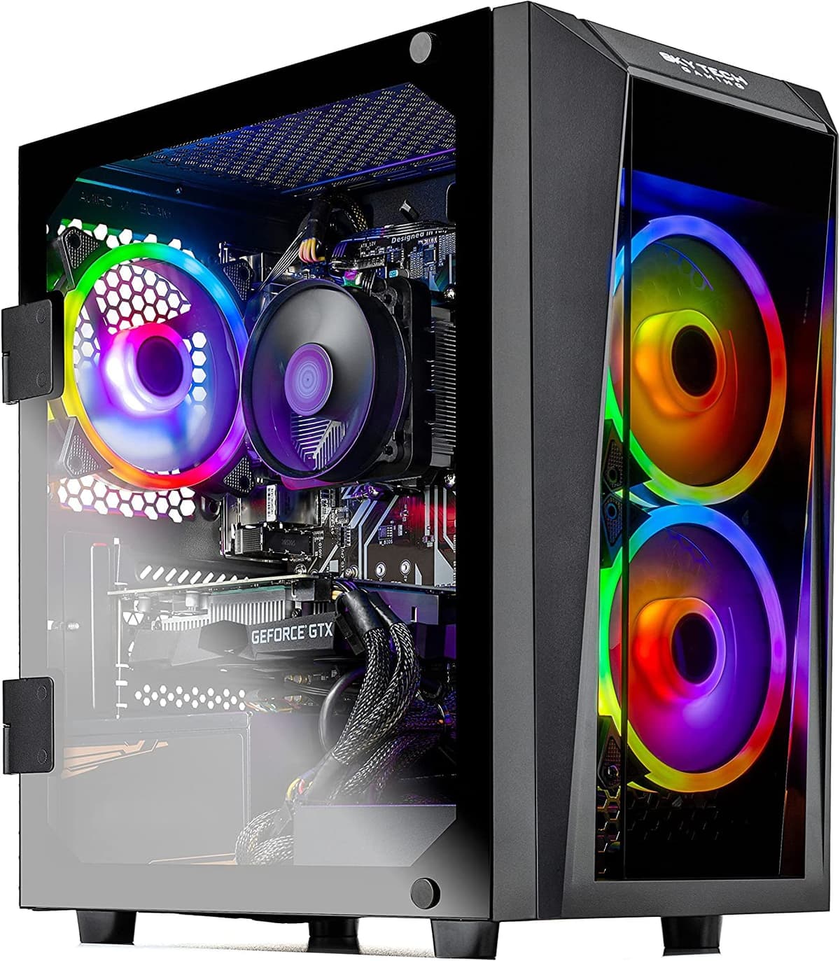 SkyTech Blaze II Gaming PC - Ryzen 5 2600, GTX 1660 6GB, SSD 500GB, 8GB DDR4, RGB, WiFi, Windows ST-Blaze-II-2600-1660-8G3-500G