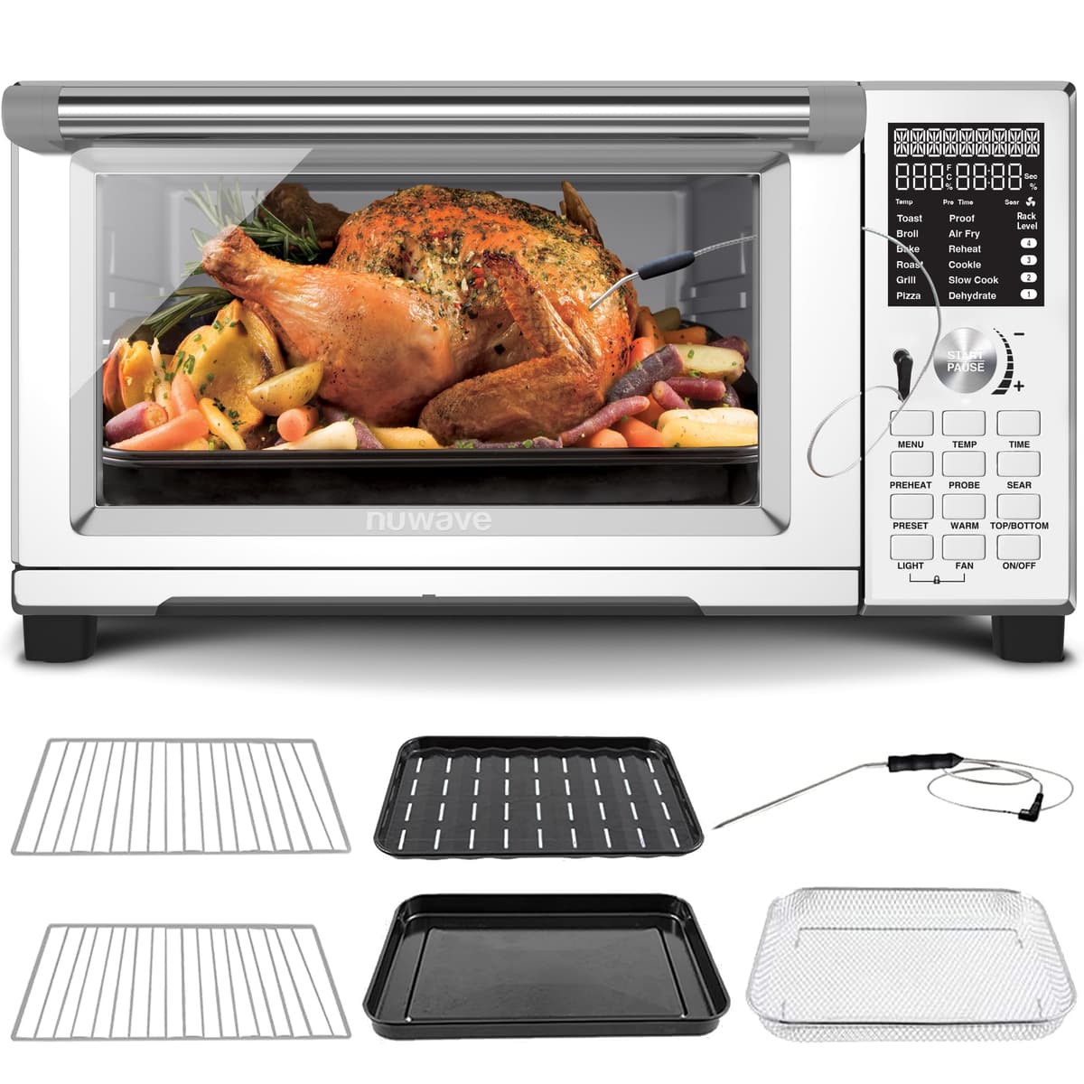 Nuwave Bravo XL Pro Horno de convección de mesada 30QT, 100% convección, display blanco 20856