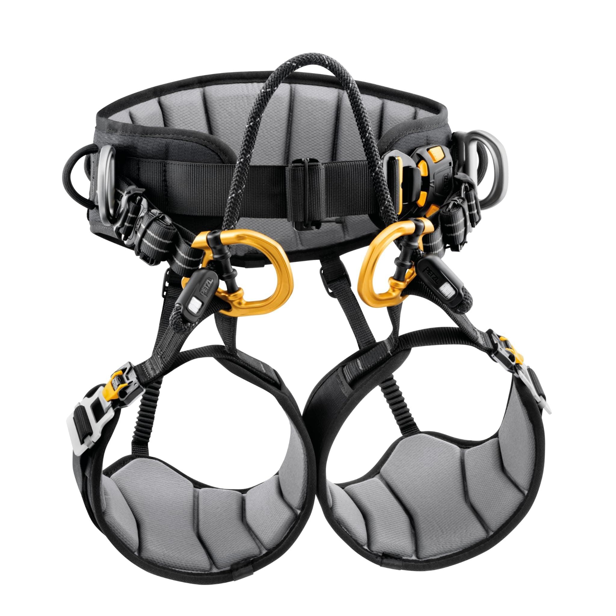 PETZL SEQUOIA - Arnés de asiento para Double Rope Technique, Negro/Amarillo, Talla 2 C069AA02