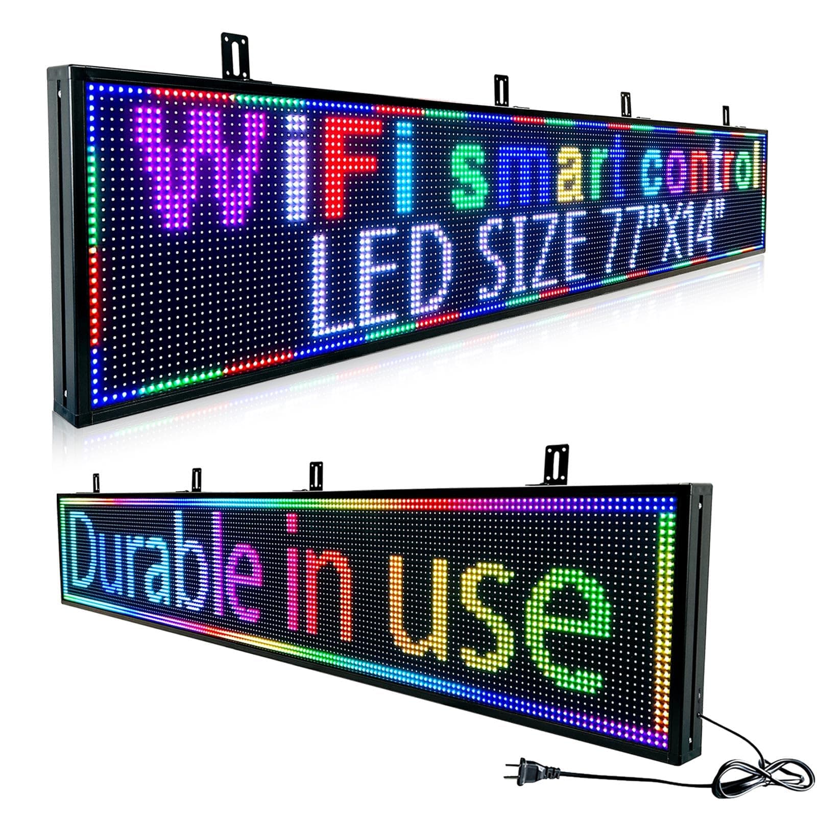 HIJH SAIL Cartel LED programable 192x32 píxeles, pantalla de desplazamiento con WiFi, exterior 77x14" YFHJ-6X2-02