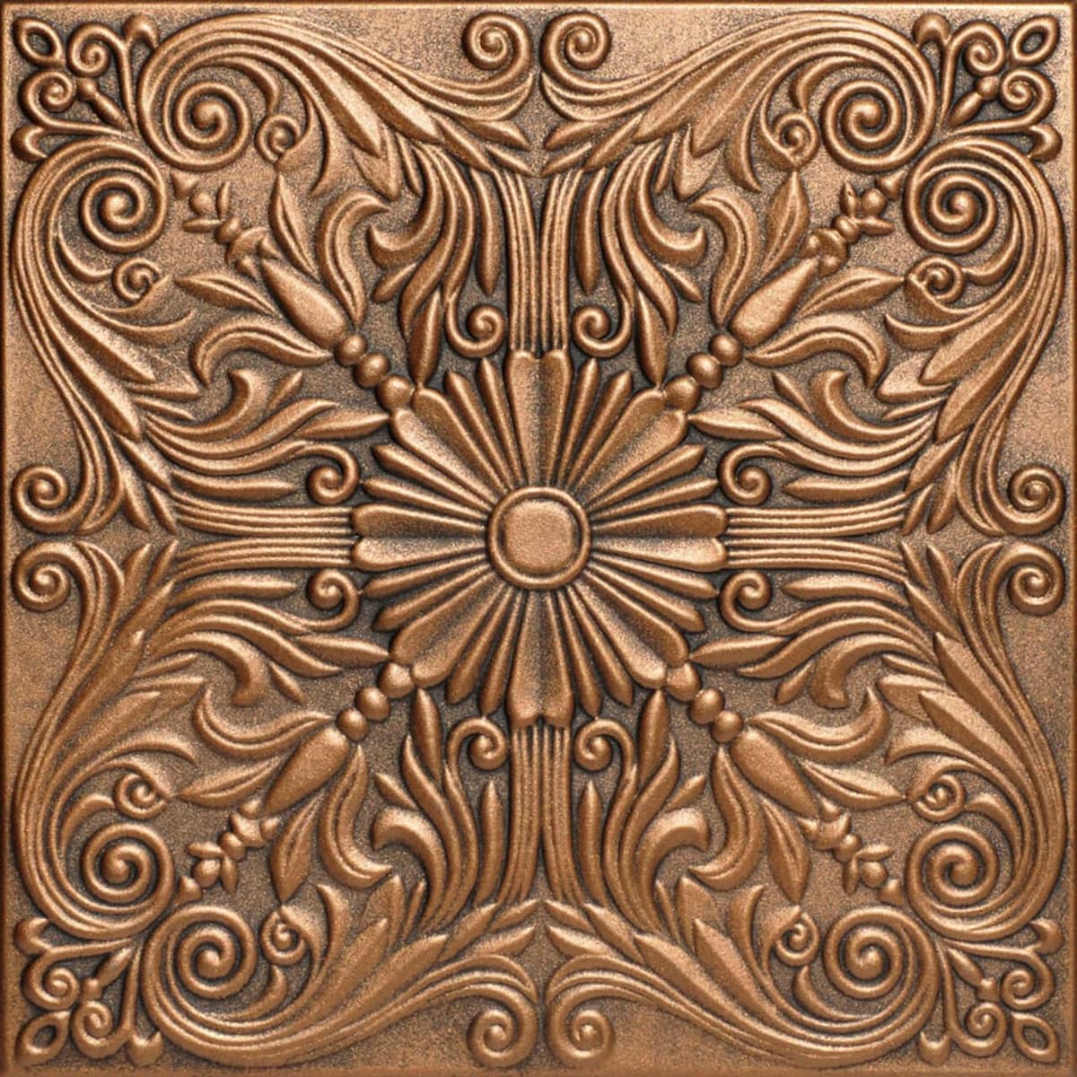 À LA MAISON CEILINGS R139 Spanish Silver Foam Glue-up Ceiling Tile, Pack de 144, Antique Bronze R139abz-144