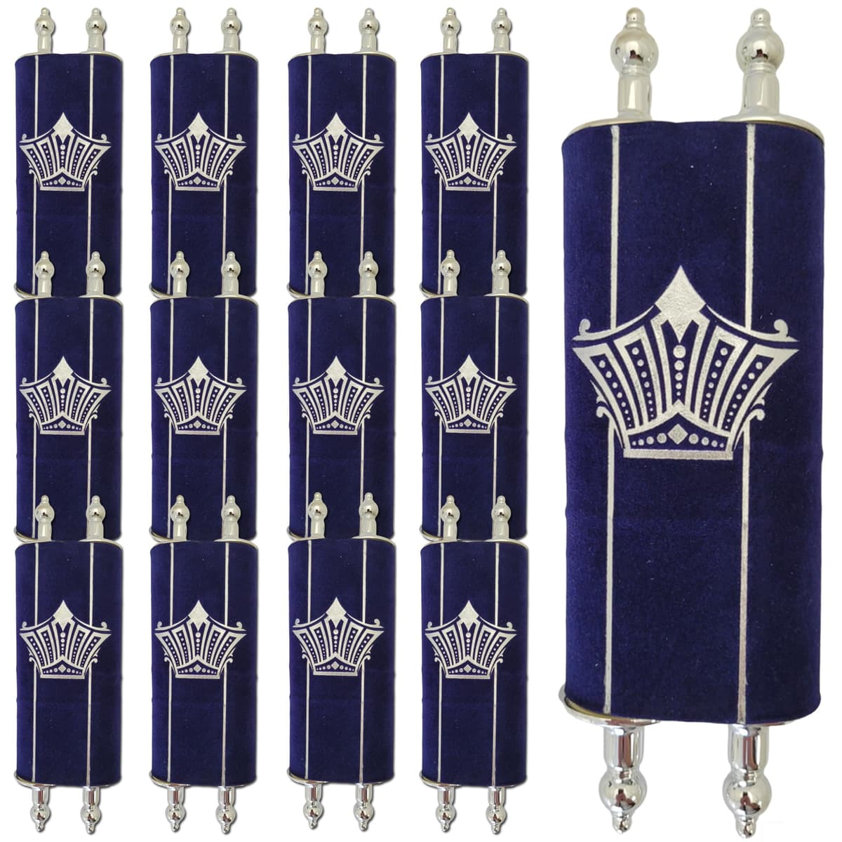 Zion Judaica Pack de 36 mini rollos de Sefer Torah de 8" con cubierta, ideal para escuelas y regalos TS-COMP-36