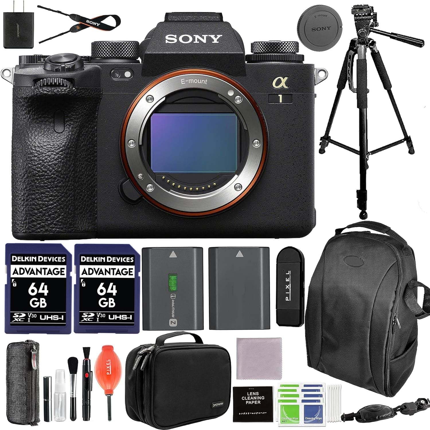 Sony Alpha 1 (a1) Full-Frame Mirrorless Camera Bundle con batería extra y accesorios SON-ILCE1/B