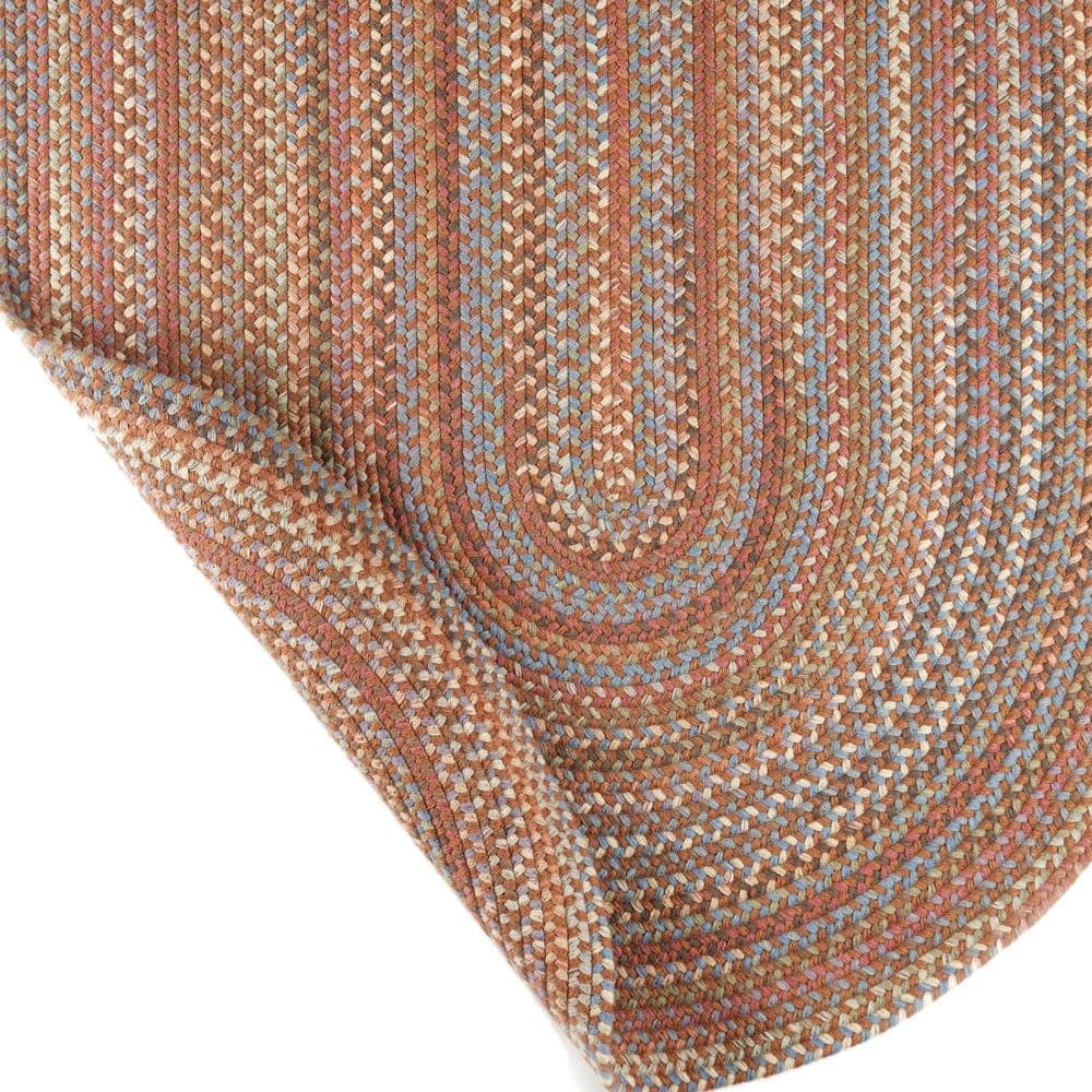 Super Area Rugs Cherry Hill Alfombra Trenzada de Lana Suave - Hecha en USA - Bombay Multi - 6' x 9' Oval RHO-CH77R072X108
