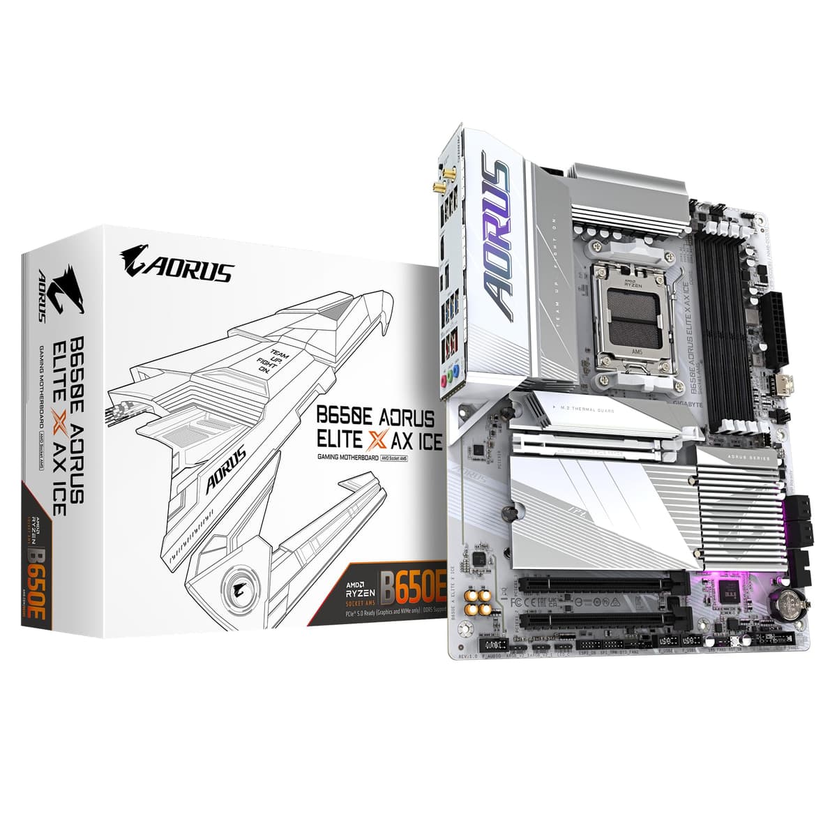 Placa madre Gigabyte B650E AORUS Elite X AX ICE WiFi (AM5/4xDDR5/HDMI/M.2/USB 3.2) B650E A ELITE X ICE