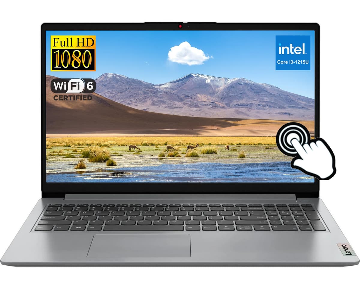 Laptop Lenovo Ideapad Touchscreen 15.6" FHD, Intel Core i3-1215U 6 núcleos, 24 GB RAM, 1 TB SSD, Cámara web, Bluetooth, Wi-Fi 6, Lector de tarjetas SD, Windows 11, Gris, Accesorios GM 8bce4d0b-aedb-4c92-a9bd-924323dacf81