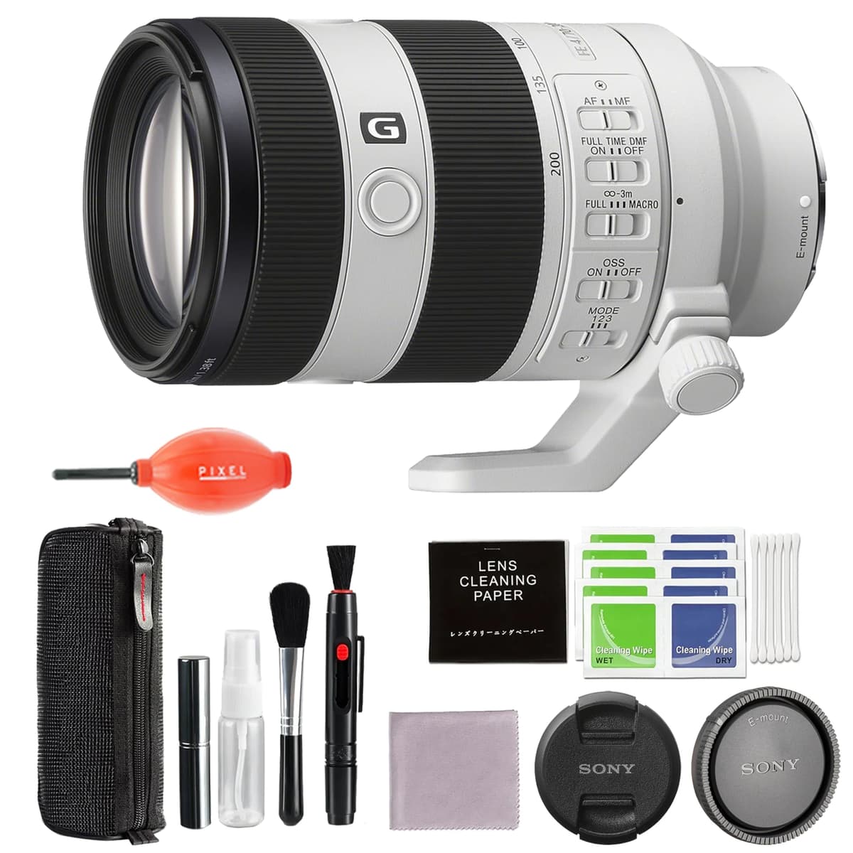 Sony FE 70-200mm f/4 Macro G OSS II (SEL70200G2) lente telefoto zoom con bundle de limpieza