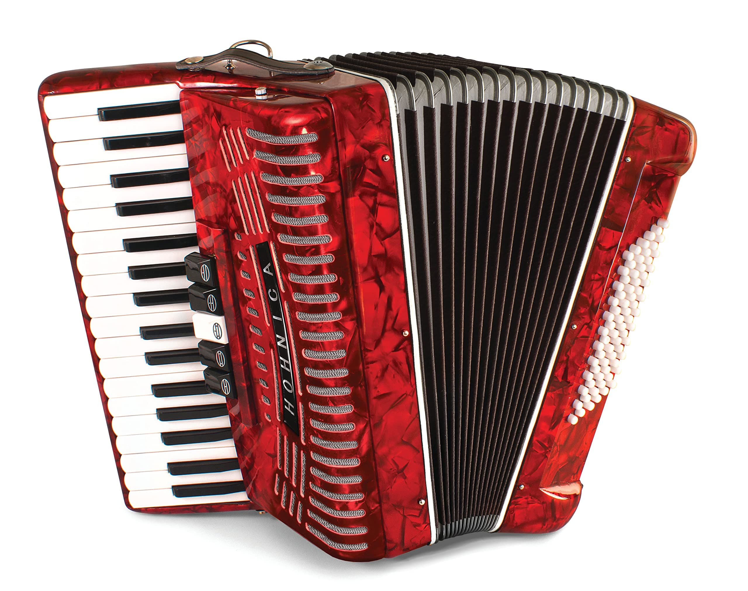 Acordeón Hohner Hohnica 1305-RED de 34 teclas para principiantes (Rojo)