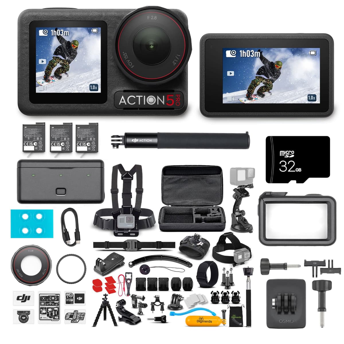 DJI Osmo Action 5 Pro Adventure Combo - Cámara de acción 4K con doble pantalla y kit de accesorios CP.OS.00000378.01_EDI61_1