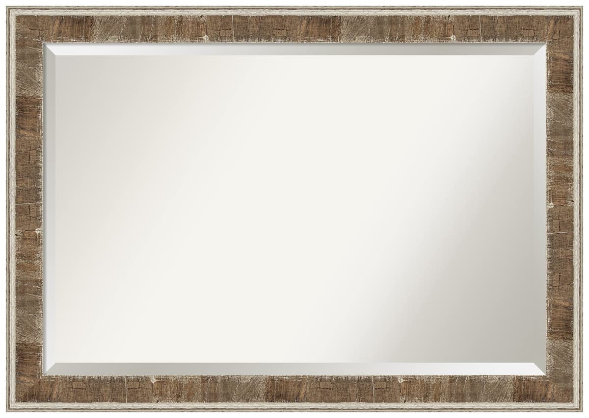 Amanti Art Espejo de pared con marco de madera 40.75 x 28.75 in, Farmhouse Brown Narrow DSW4093890