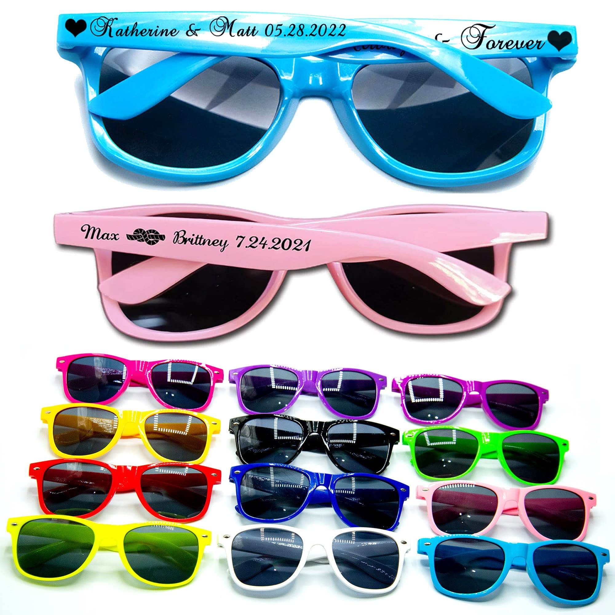 GZLDGIFTS 500pc Sunglasses personalizados para boda - favor para invitados (White)