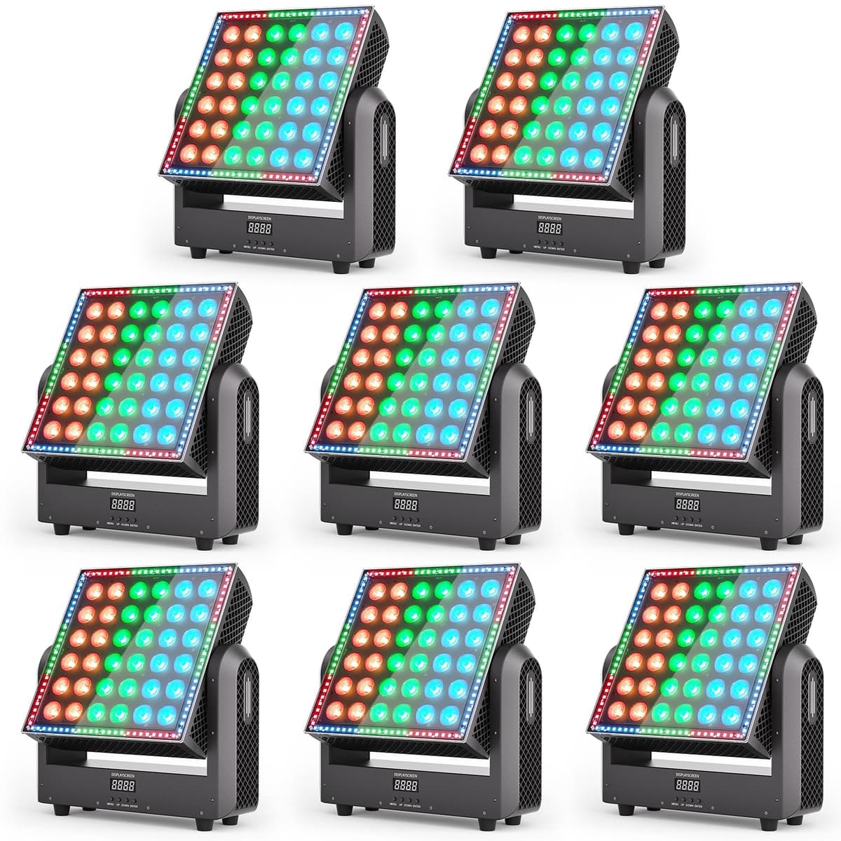 Warmdance 250W Moving Head DJ Light con 36 RGBW + 96 RGB LEDs, 104 Programas, 180° Tilt, DMX/RDM (8 piezas) ZQ06142USX8