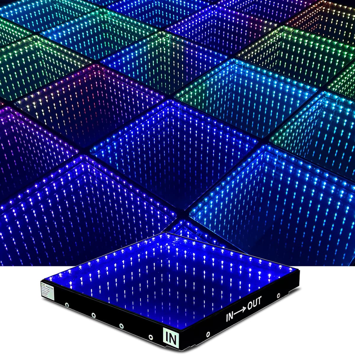 MKORMK Pista de baile Infinity Mirror en vidrio templado con efecto 3D - Personalizable PW-SYDZ-CXK-02