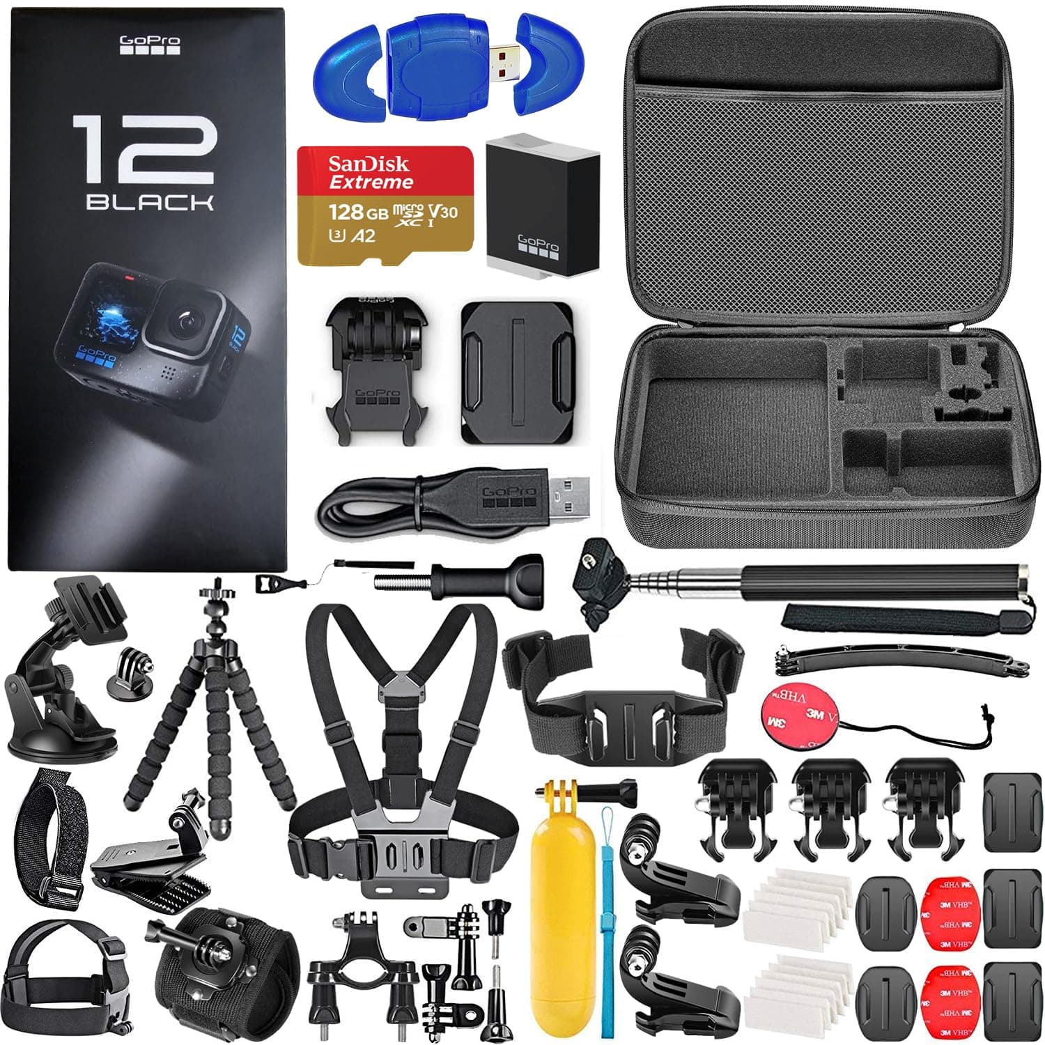 GoPro HERO12 Black - Bundle con 128GB y 50 accesorios CHDHX-121-CN_K2
