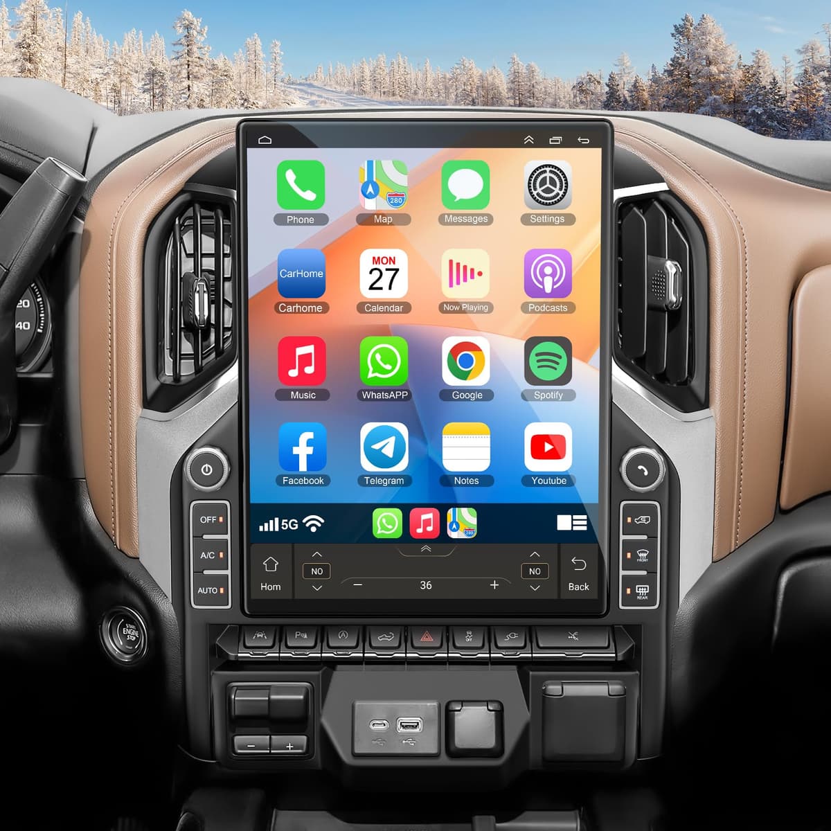 electrosmart Radio para auto 8 nucleos 6G+128G para Chevrolet Silverado/GMC Sierra 2019-2024 Android 13, pantalla tactil IPS 2K de 15.6 pulgadas, estereo para auto actualizado con CarPlay inalambrico/Android Auto, GPS, WiFi, Bluetooth, FM electrosmart-B0G1LNRP2V