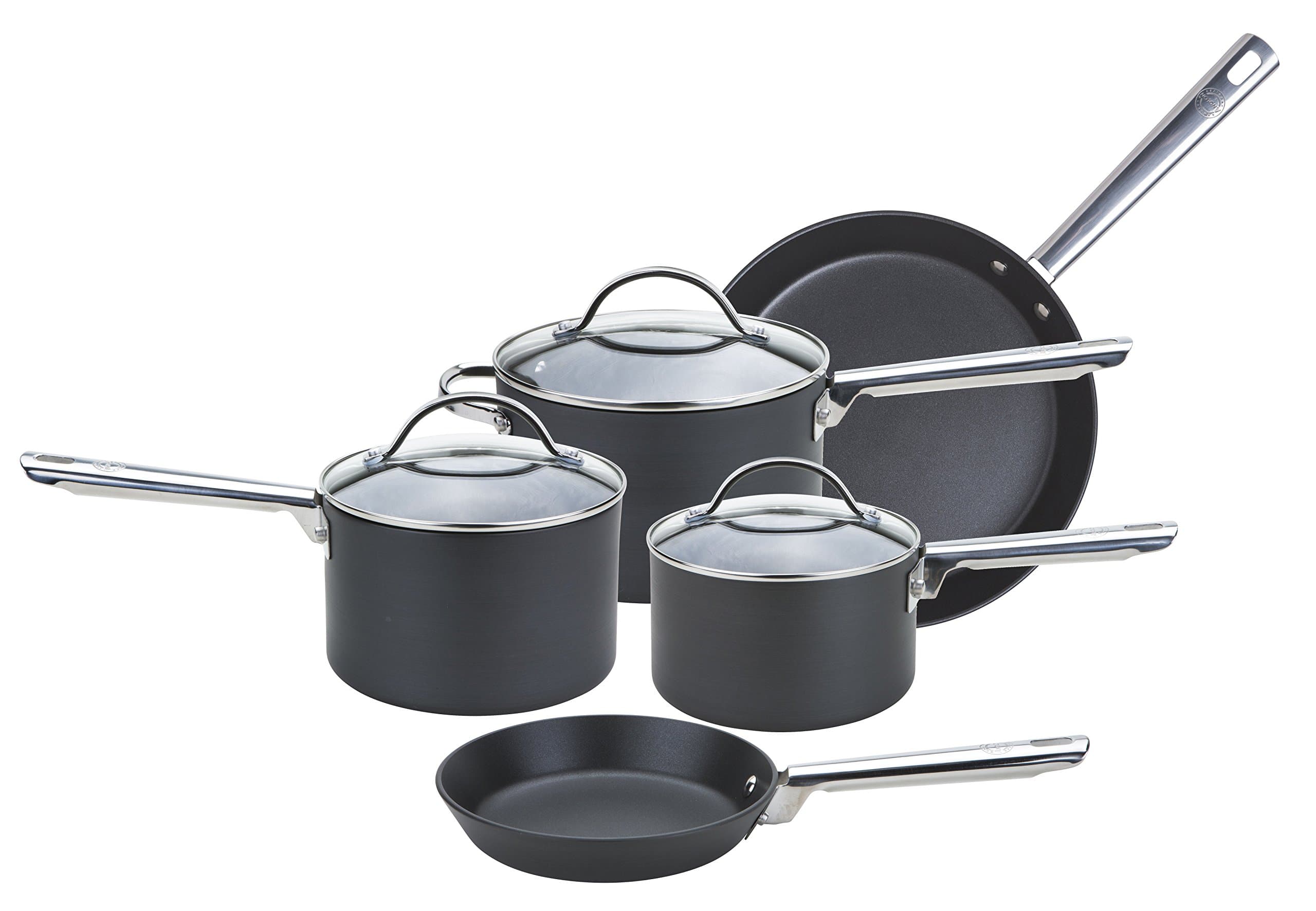 Anolon Professional Set de 5 Sartenes y Cazos Hard Anodised Negro 61323