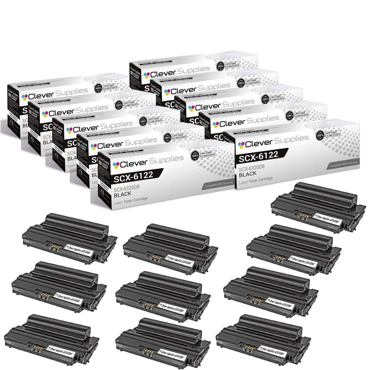Clever Supplies Cartucho de tóner compatible CS para Samsung SCX-5935FN MLT-D206S, pack de 10 (negro) CS-Samsung-SCX-5935FN-10BK
