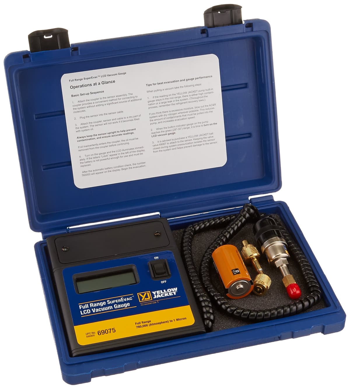 SUPEREVAC Medidor de vacío LCD (Ritchie 69075)