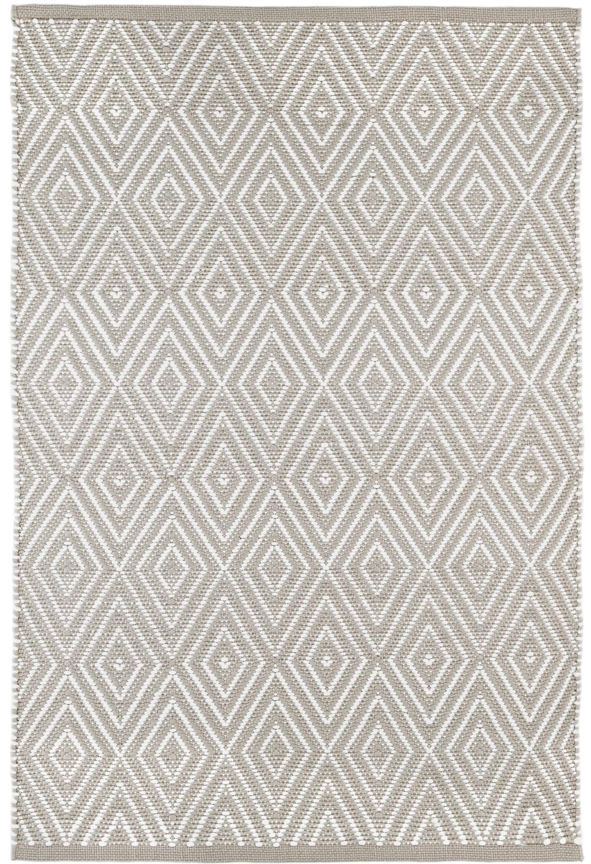 Dash & Albert Diamond Platinum/White Indoor/Outdoor Rug 7.5 x 9.5 ft RDB203-810