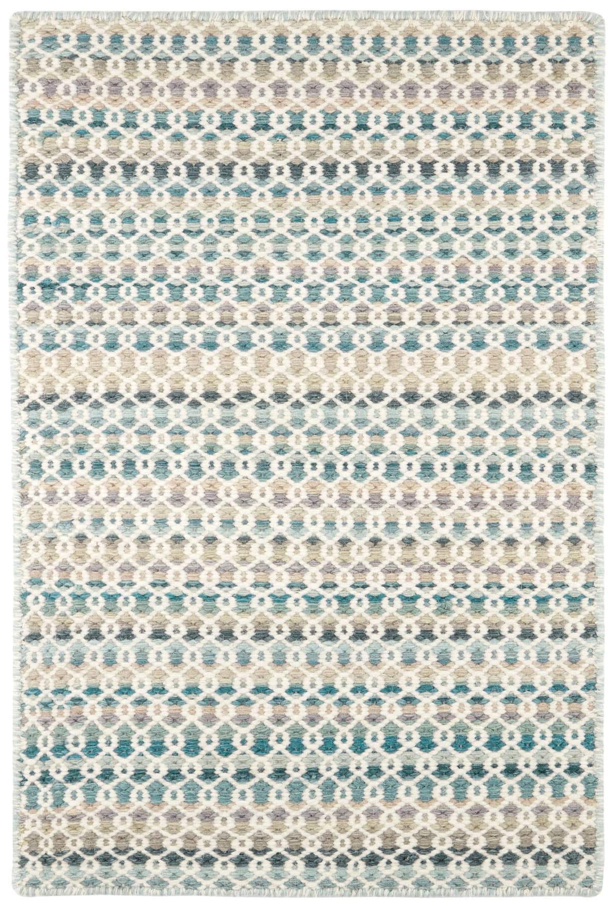 Dash and Albert Poppy Alfombra de Lana 5' x 8' Blue Geométrica tejida a mano DA2024-58