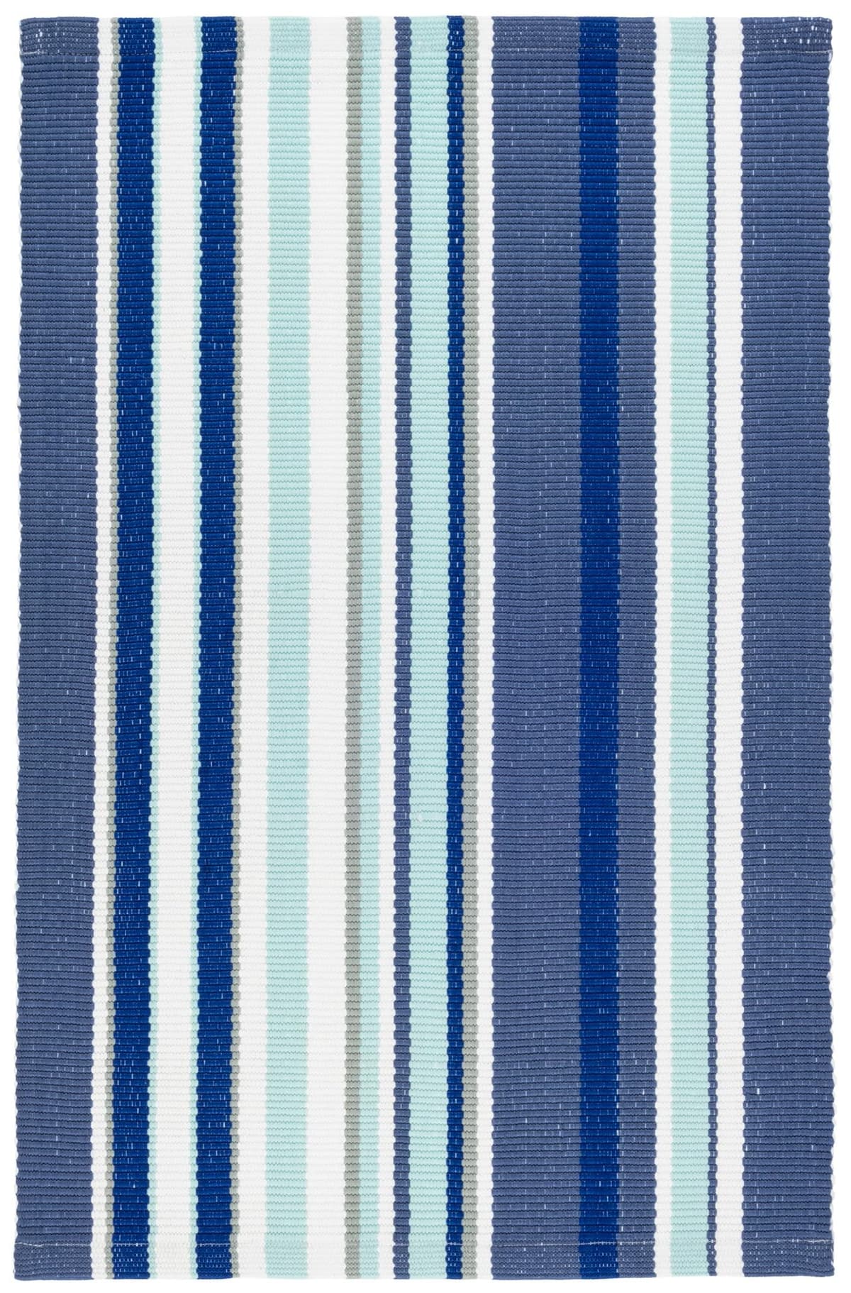 Dash & Albert Skyler Stripe Handwoven Indoor/Outdoor Rug, 7.5 x 9.5 ft, patrón de franjas azules DA1360-810