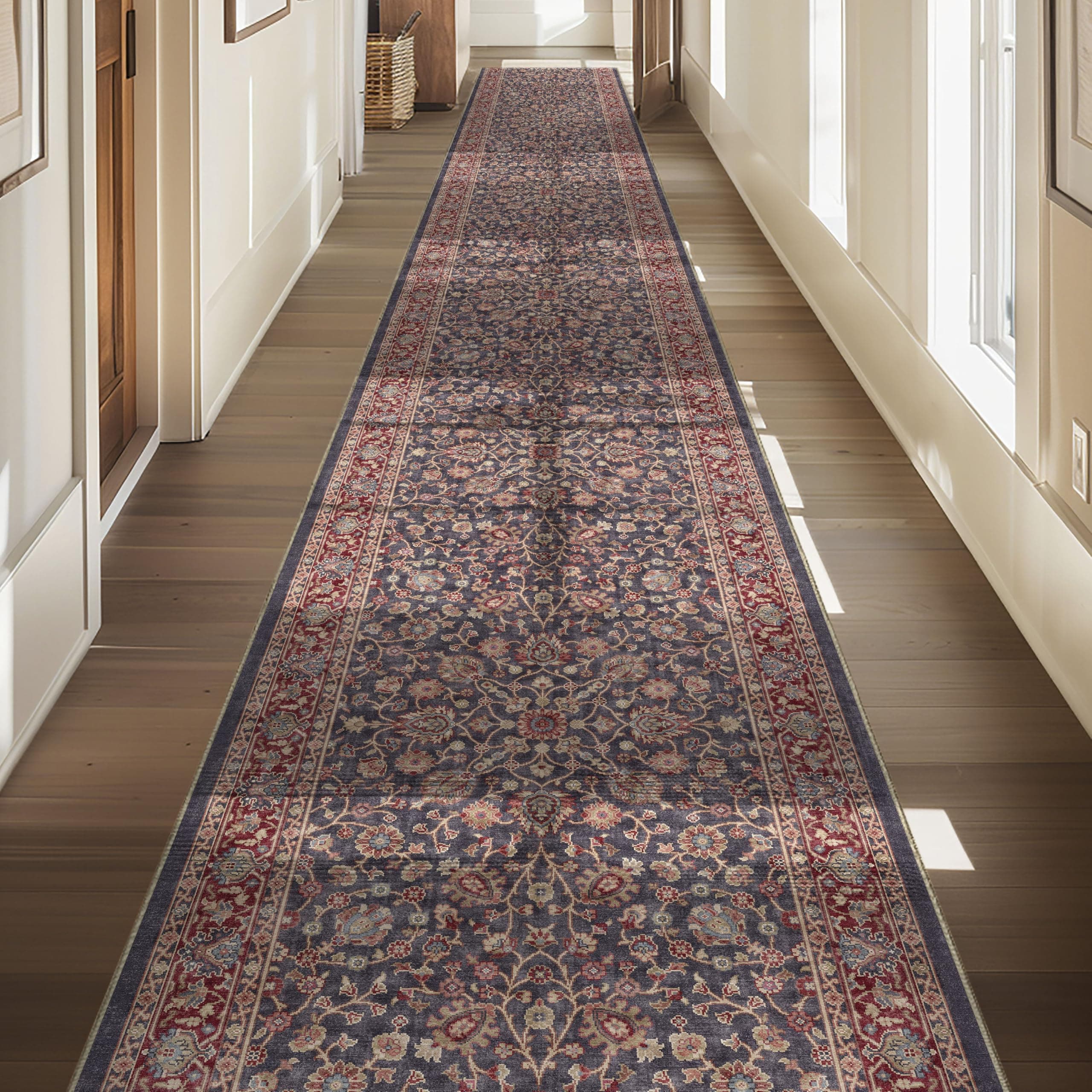 Well Woven Asha Rome Navy Blue Red Runner 26" x 47' W-AS-22A-R-47