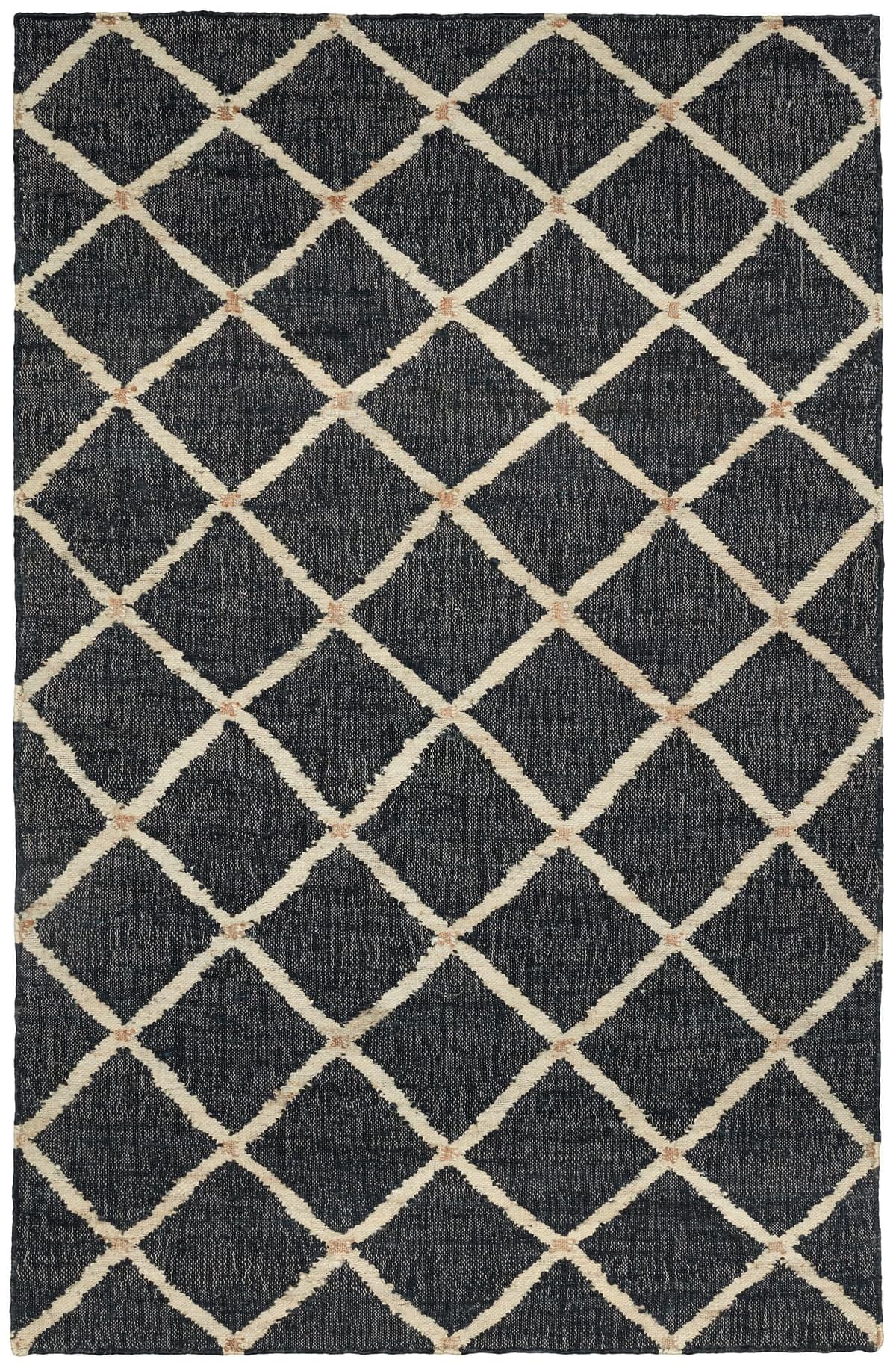 Dash & Albert Kali Alfombra de Yute tejida a mano 8.5 x 11.5 ft | Patrón geométrico negro DA1922-912